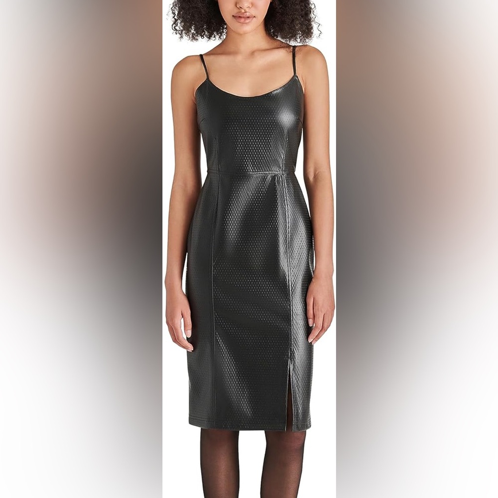 Steve Madden Giselle Faux Leather Perforated Dress